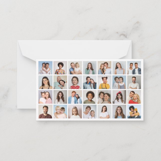 Create Your Own 28 Photo Collage  Note Card (Front)