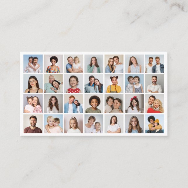 Create Your Own 28 Photo Collage Pack of 100 Loyalty Card (Front)