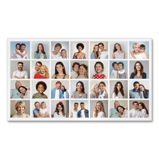 Create Your Own 28 Photo Collage Pack of 25 Business Card Magnet (Front)