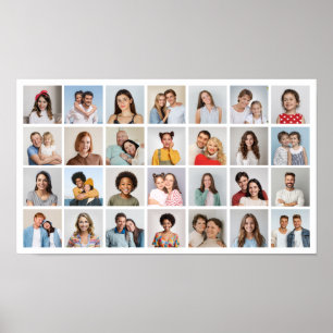 Create Your Own 28 Photo Collage Poster