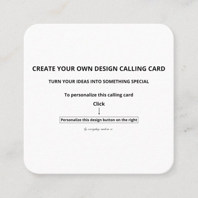 Create Your Own 2.5" x 2.5" Rounded Calling Card (Front)