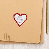 Heart 2" Heart, Red Stitching, Iron-On (On Folder)