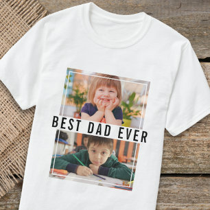 Create Your Own 2 Photo Collage Best Dad Ever T-Shirt
