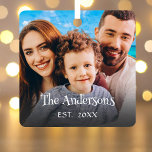 Create Your Own 2 Photo Custom Text Fun Typography Metal Ornament at Zazzle