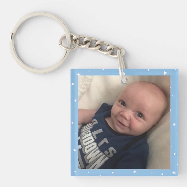 Create Your Own 2 Photo Little Boy Acrylic Keychain (Front)