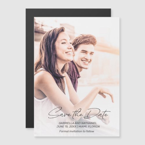 Create Your Own 2 Photo Simple Wedding Save The Da Magnetic Invitation