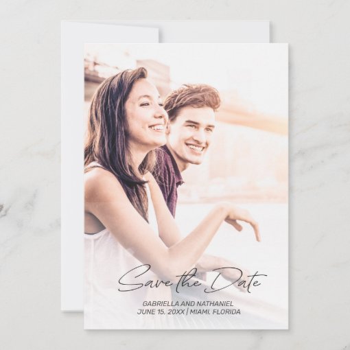 Create Your Own 2 Photo Simple Wedding Save The Date | Zazzle