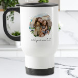 Create Your Own 2 Photo Travel Mug<br><div class="desc">Create your own custom photo travel mug. Features two of your favorite pictures in a circle shaped watercolor brush stroke frame and personalized text for any occasion. A great gift for family and friends or your own photo memory keepsake.</div>
