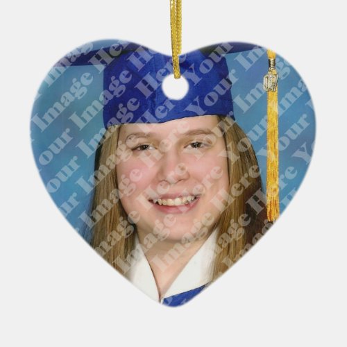 Create Your Own 2 Sided Heart Photo Keepsake Ceramic Ornament