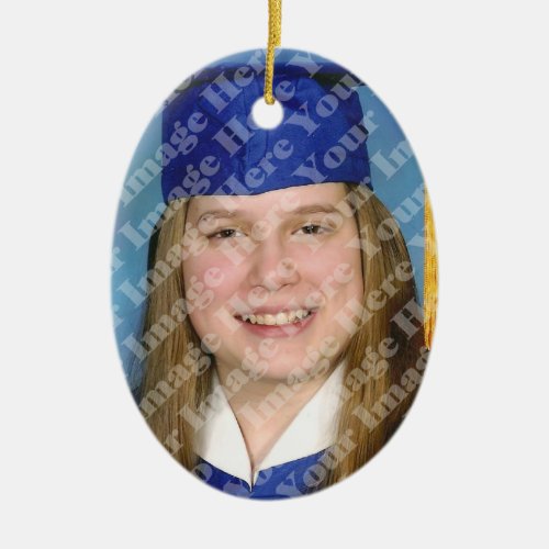 Create Your Own 2 Sided Oval Photo Keepsake Ceramic Ornament