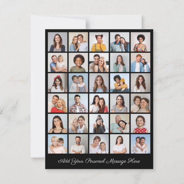 Create Your Own 30 Photo Collage Add Your Greeting Card (Front)