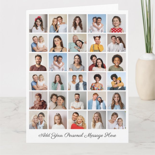 Create Your Own 30 Photo Collage Add Your Greeting Card (Front)