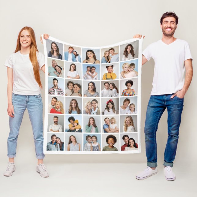 Create Your Own 30 Photo Collage Fleece Blanket (In Situ)