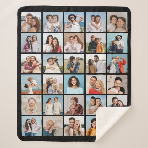 Create Your Own 30 Photo Collage Sherpa Blanket