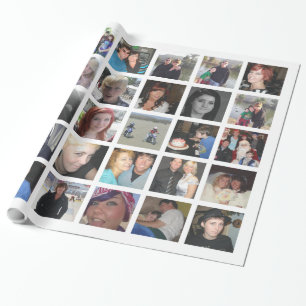 Create Your Own 30 Picture Instagram Photo Collage Wrapping Paper