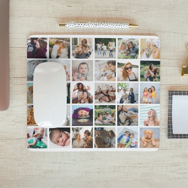 Create Your Own 30 x Photo Collage Square Grid Mouse Pad (Creator Uploaded)