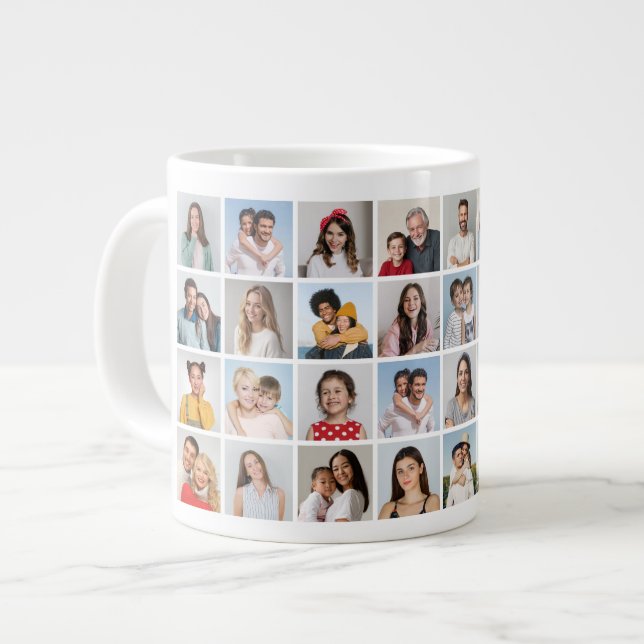 Create Your Own 32 Photo Collage Giant Coffee Mug (Front Left)