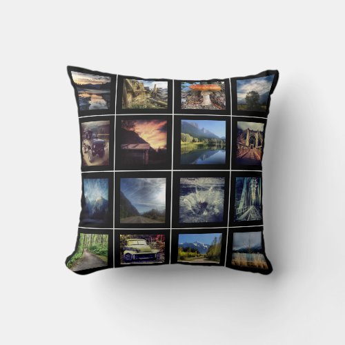Create your Own 32 Photo Personalized Instagram Throw Pillow