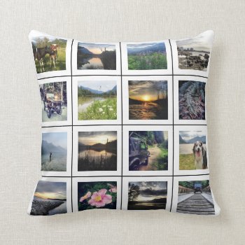 Create Your Own 32 Photo Personalized Instagram Throw Pillow by PartyHearty at Zazzle