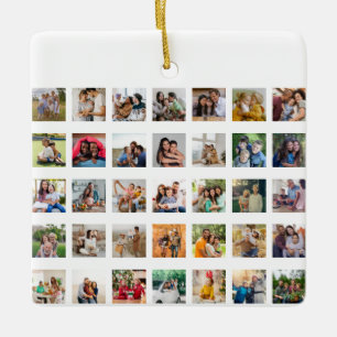 Create Your Own 35 Photo Collage Ceramic Ornament