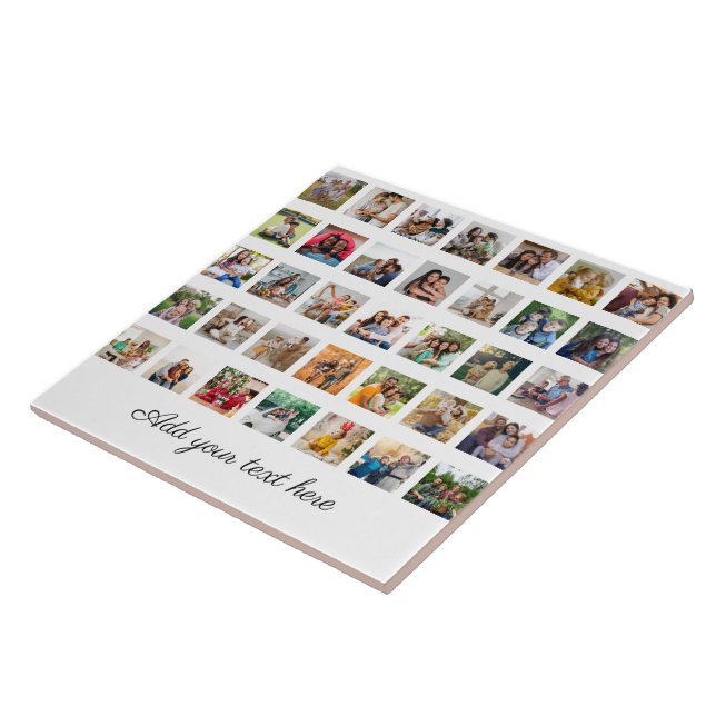 Create Your Own 35 Photo Collage Ceramic Tile (Side)