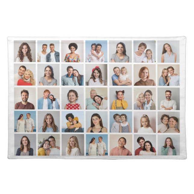 Create Your Own 35 Photo Collage Cloth Placemat (Front)