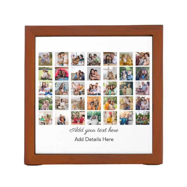 Create Your Own 35 Photo Collage Desk Organizer (Back)