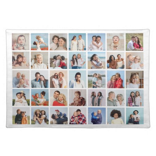 Create Your Own 35 Photo Collage Editable Color Cloth Placemat