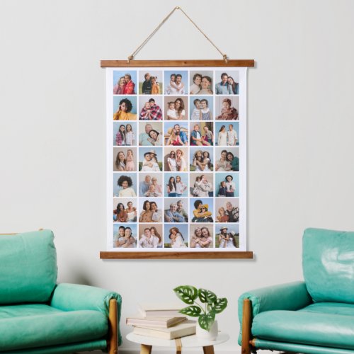 Create Your Own 35 Photo Collage Editable Color Hanging Tapestry