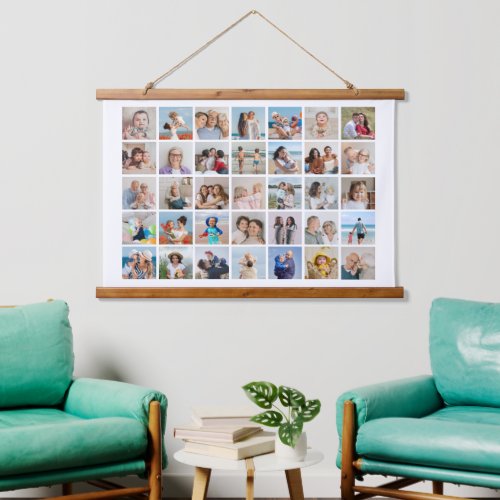 Create Your Own 35 Photo Collage Editable Color  Hanging Tapestry