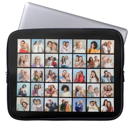 Create Your Own 35 Photo Collage Editable Color Laptop Sleeve