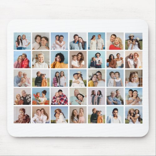 Create Your Own 35 Photo Collage Editable Color Mouse Pad