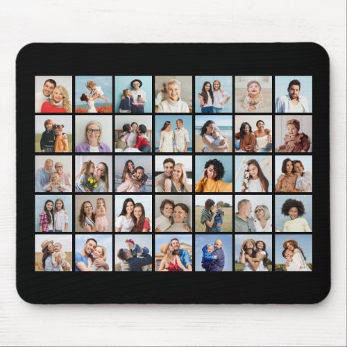 Create Your Own 35 Photo Collage Editable Color Mouse Pad