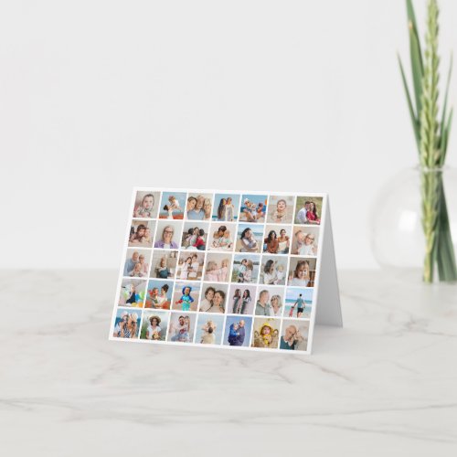 Create Your Own 35 Photo Collage Editable Color  Note Card