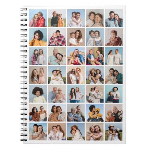 Create Your Own 35 Photo Collage Editable Color Notebook