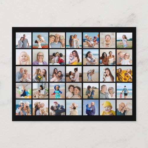 Create Your Own 35 Photo Collage Editable Color Postcard