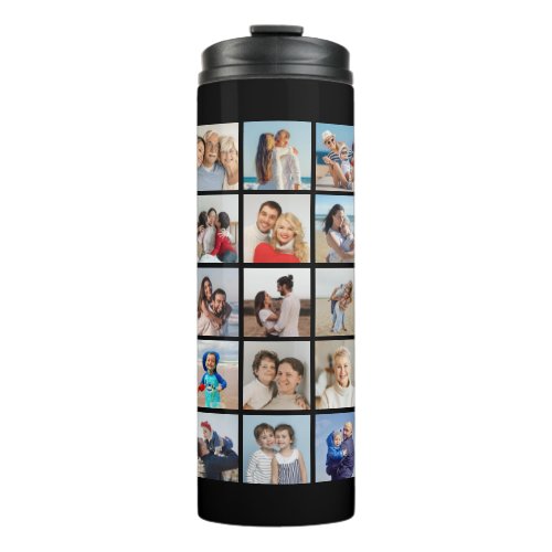 Create Your Own 35 Photo Collage Editable Color Thermal Tumbler