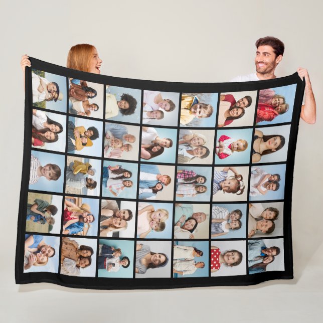 Create Your Own 35 Photo Collage Fleece Blanket (In Situ)