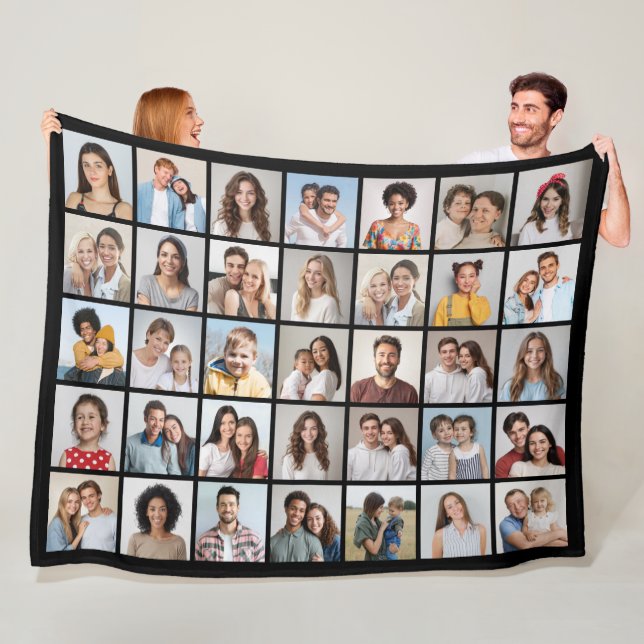 Create Your Own 35 Photo Collage Fleece Blanket (In Situ)