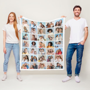 Create Your Own 35 Photo Collage Fleece Blanket