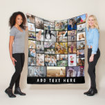 Create Your Own 35 Photo Collage Fleece Blanket<br><div class="desc">Personalized gift fleece blanket featuring a black background that can be changed to any color,  35 photos of your choice,  and a simple text template. Makes a unique gift for yourself,  family or friends.</div>