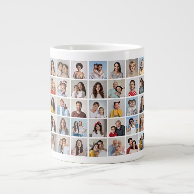 Create Your Own 35 Photo Collage Giant Coffee Mug (Front)