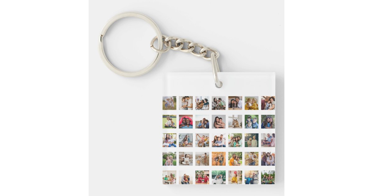 Create Your Own 35 Photo Collage Keychain | Zazzle