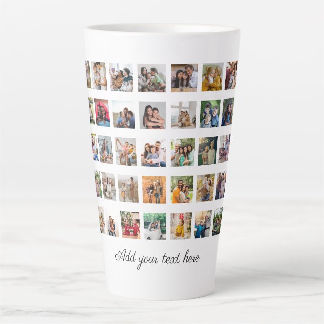 Create Your Own 35 Photo Collage Latte Mug (Front)