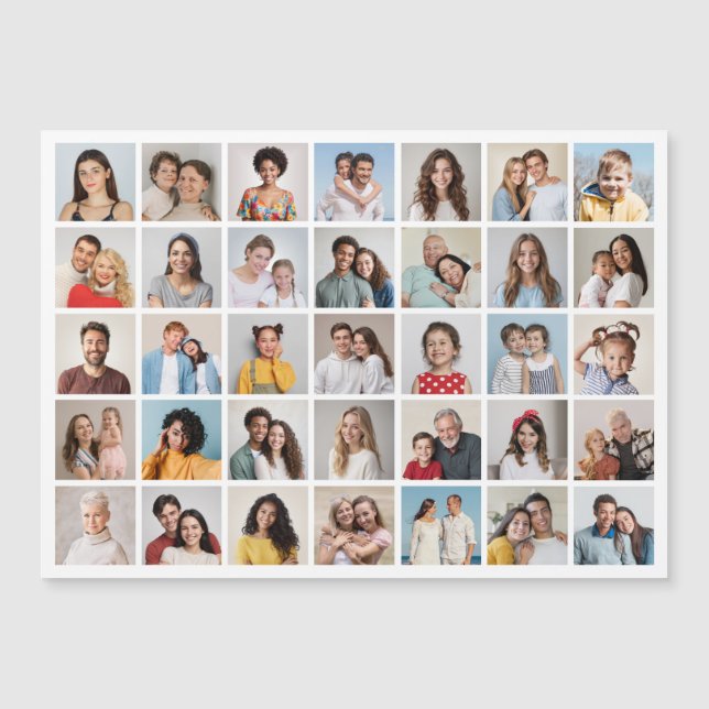 Create Your Own 35 Photo Collage Magnetic Card (Front)