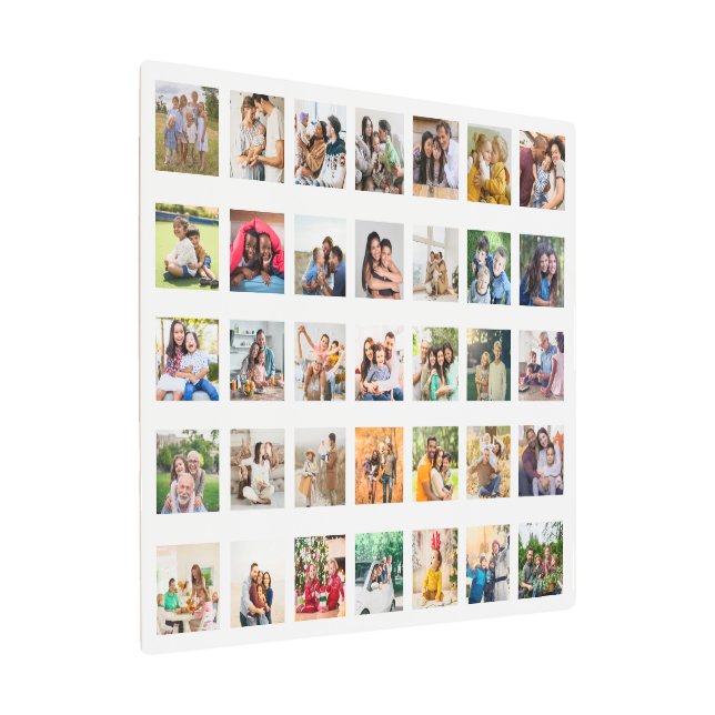 Create Your Own 35 Photo Collage Metal Print (Angled)