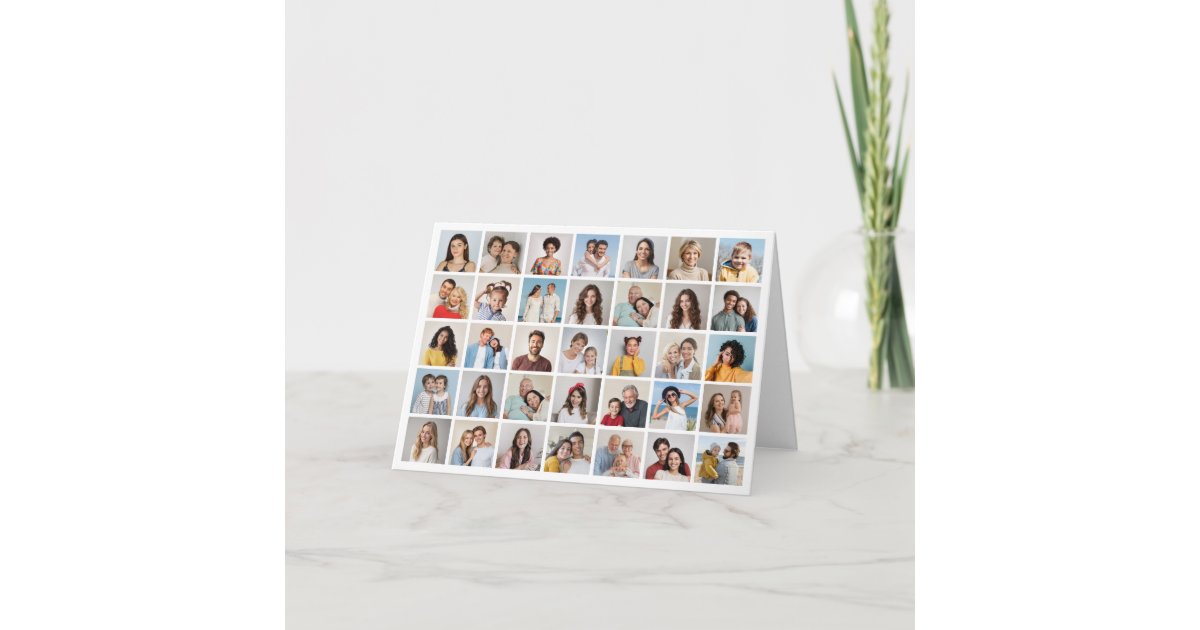 Create Your Own 35 Photo Collage Note Card | Zazzle