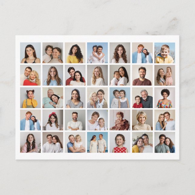 Create Your Own 35 Photo Collage Postcard (Front)