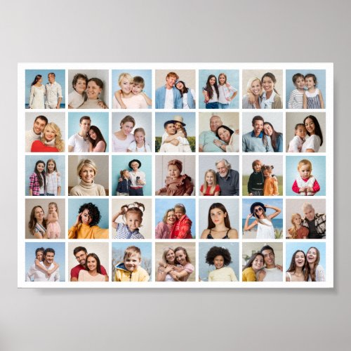 Create Your Own 35 Photo Collage Poster