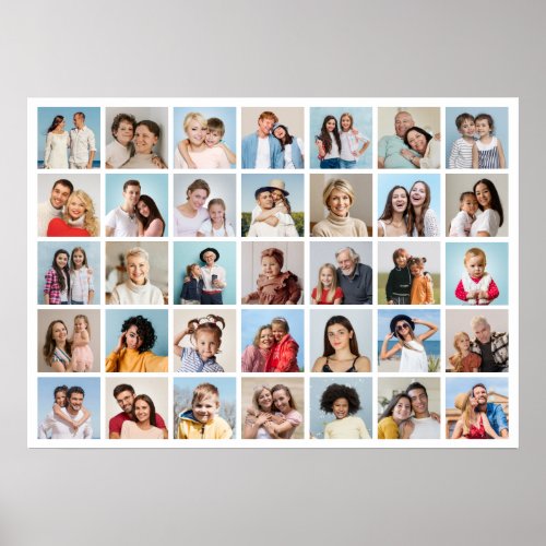 Create Your Own 35 Photo Collage Poster